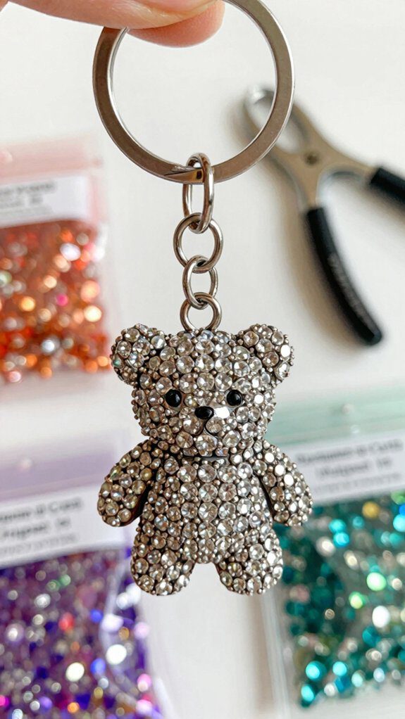 18 Easy Rhinestone Project Ideas That Add Instant Sparkle 9 sparkling diy keychain project