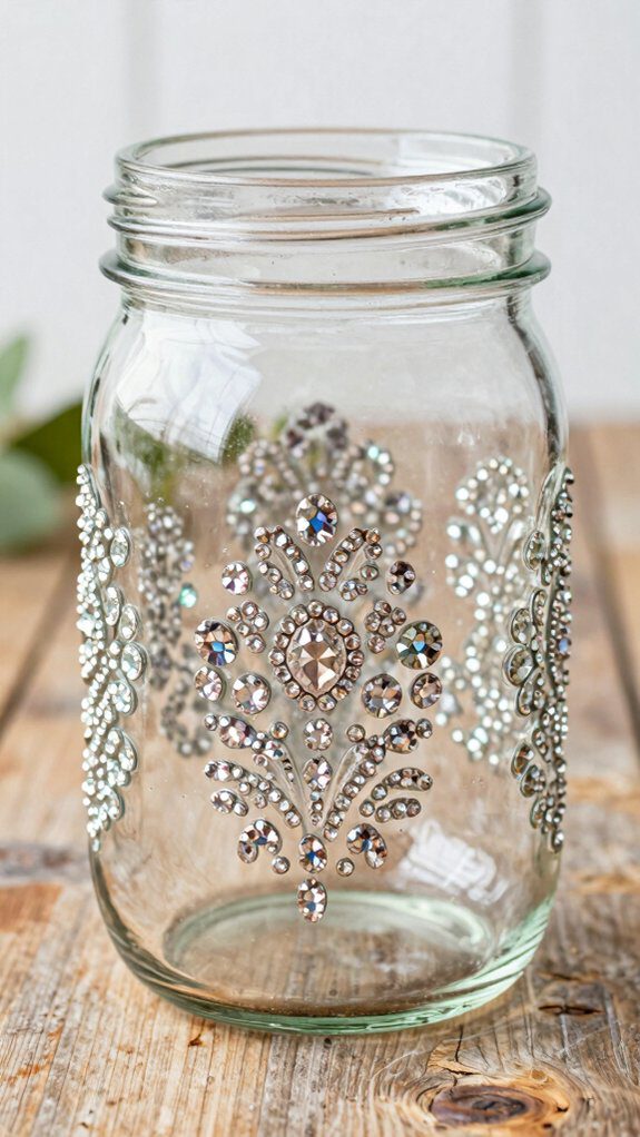 18 Easy Rhinestone Project Ideas That Add Instant Sparkle 13 sparkling mason jar decor