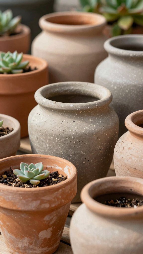 speckled layered neutral terra cotta