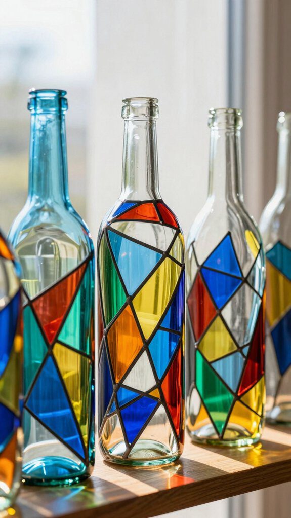 stained glass bottle art