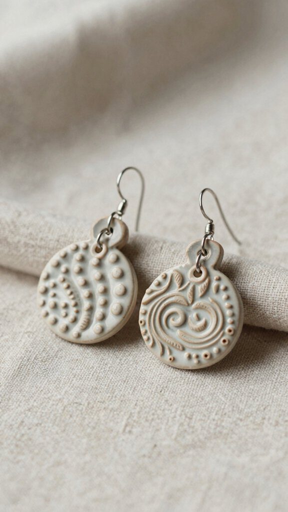 textured ceramic earrings collection