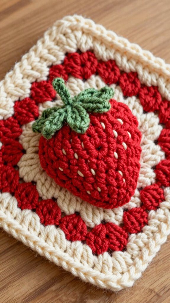 textured strawberry centerpiece block