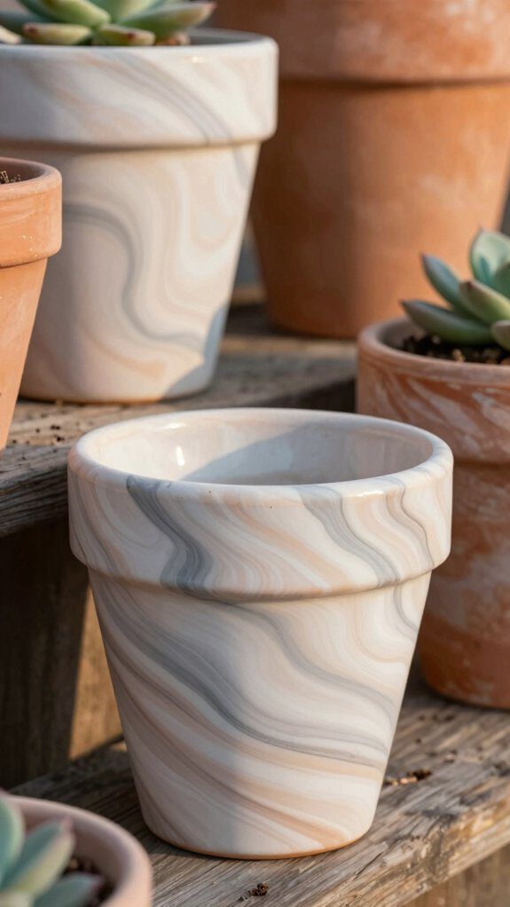 three color faux marble finish