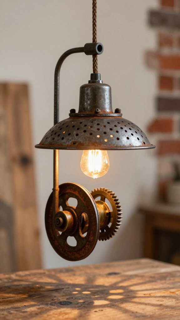 upcycled vintage brass lighting