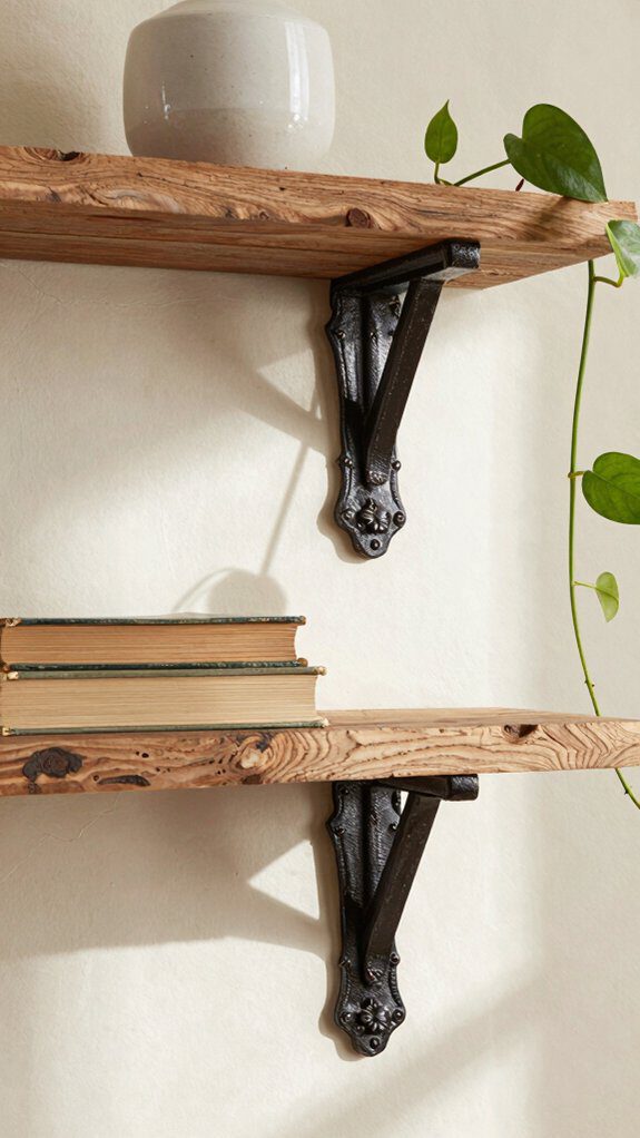 vintage cast iron bracket shelving