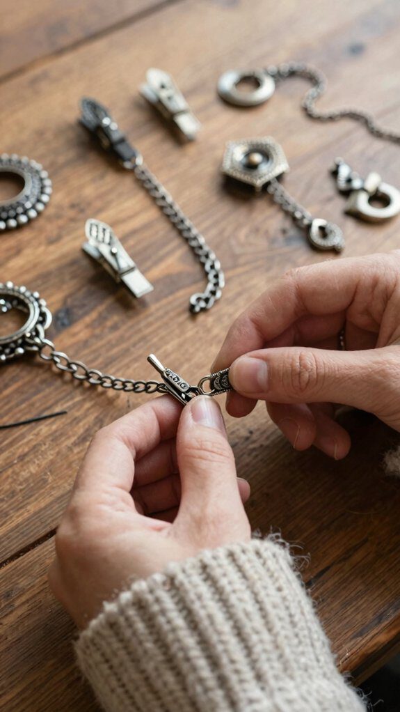 vintage clips and chains