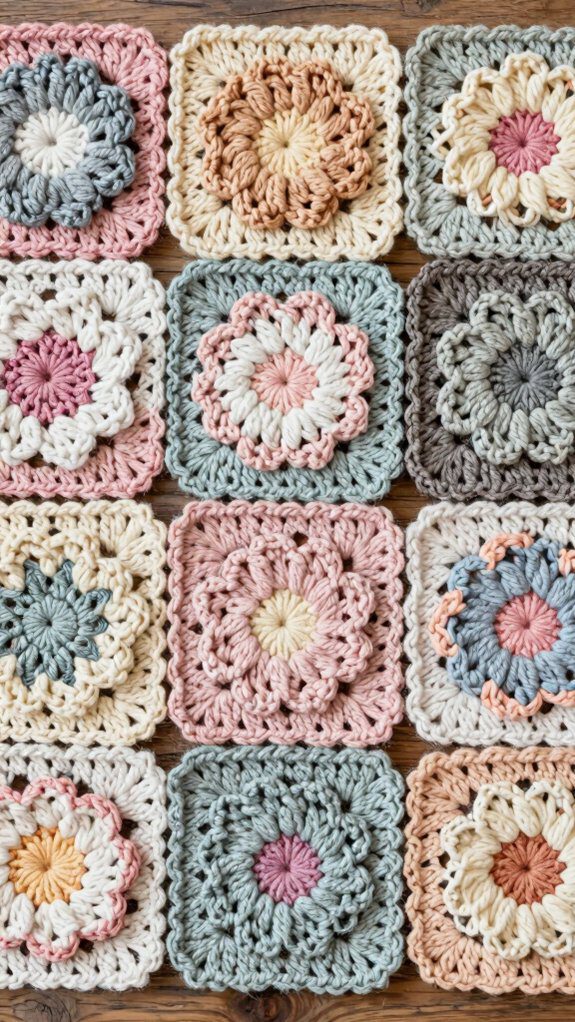 vintage crochet flower squares