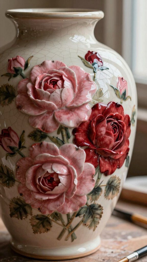 vintage shaded muted rosework