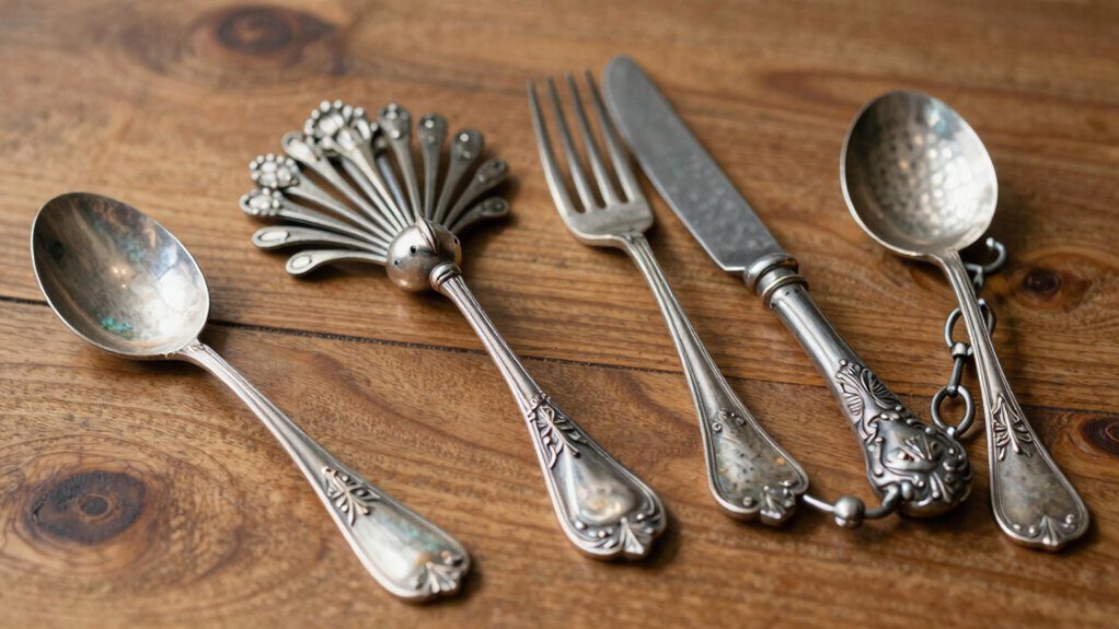 vintage silverware turned art