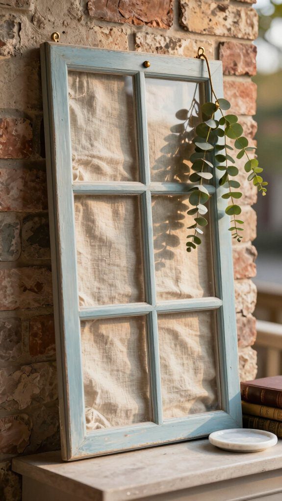 vintage window frame display