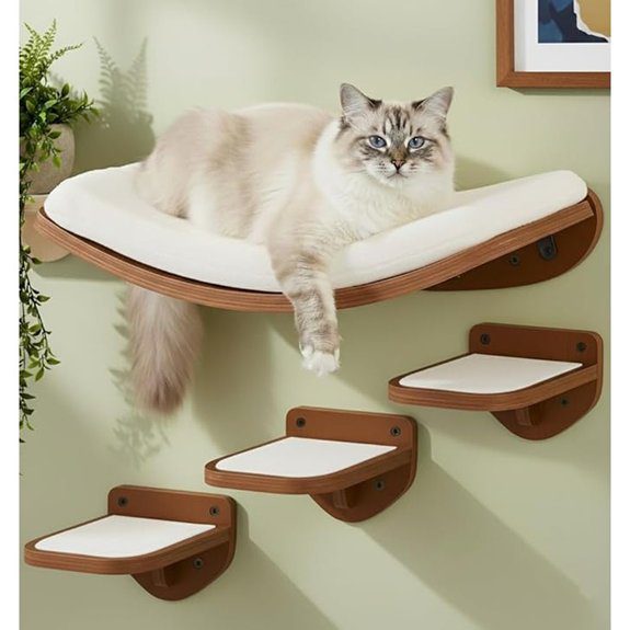 wall mounted cat shelves set