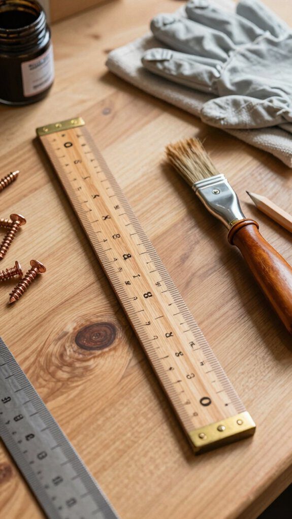 wooden yardstick tray supplies