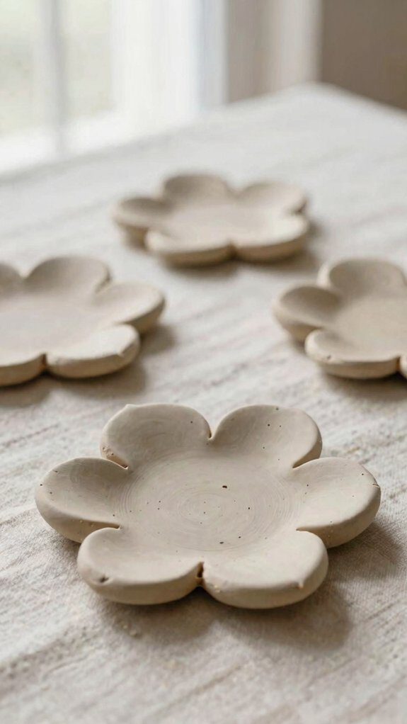 air dried pastel floral coasters