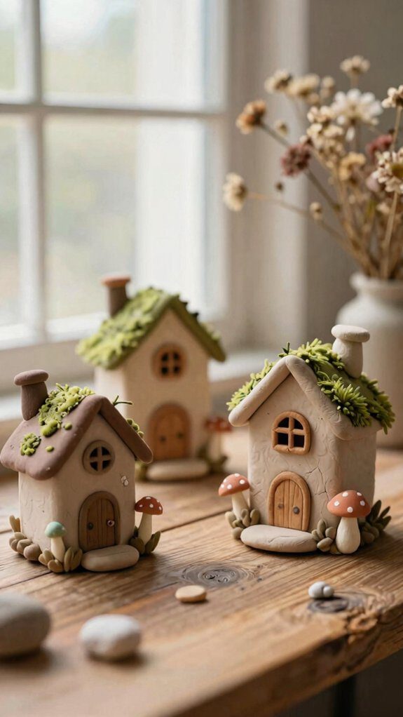 air dry clay fairy houses