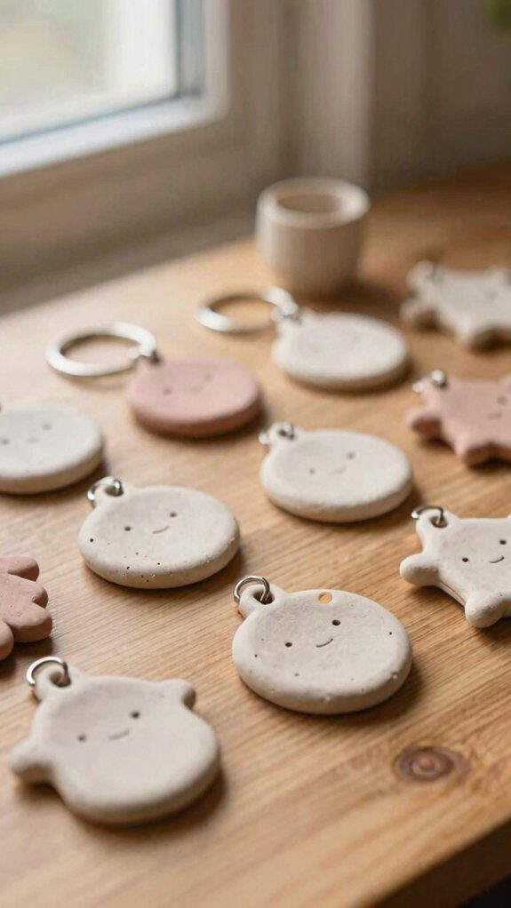 air dry clay keychain charms