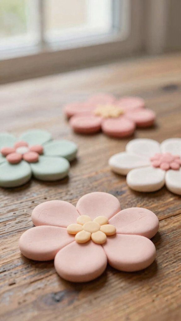 air dry textured petal coasters