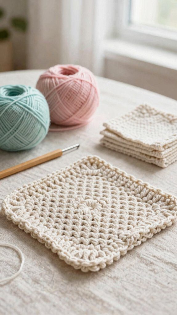 beginner friendly double crochet dishcloth