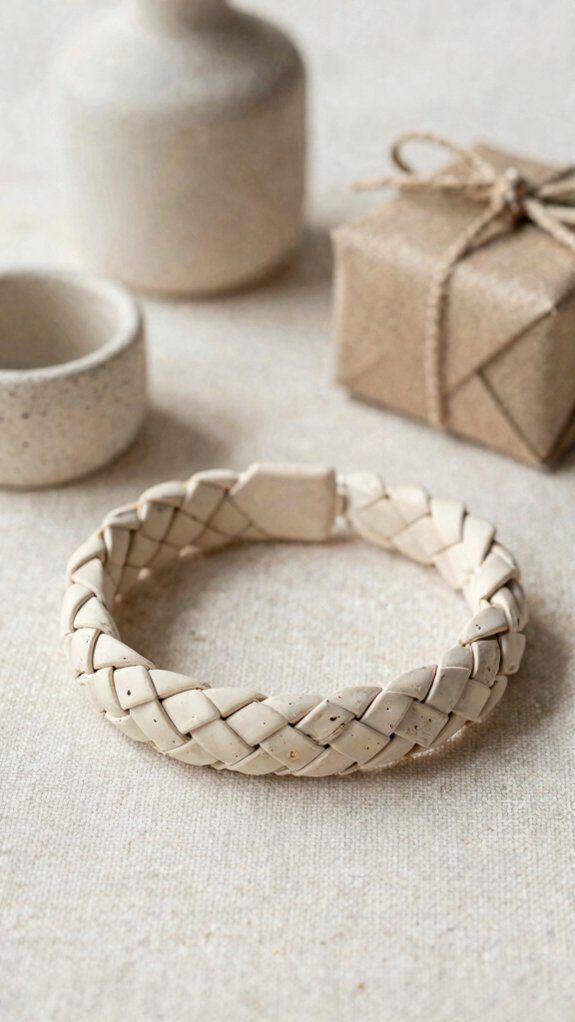braided air dry clay bracelet