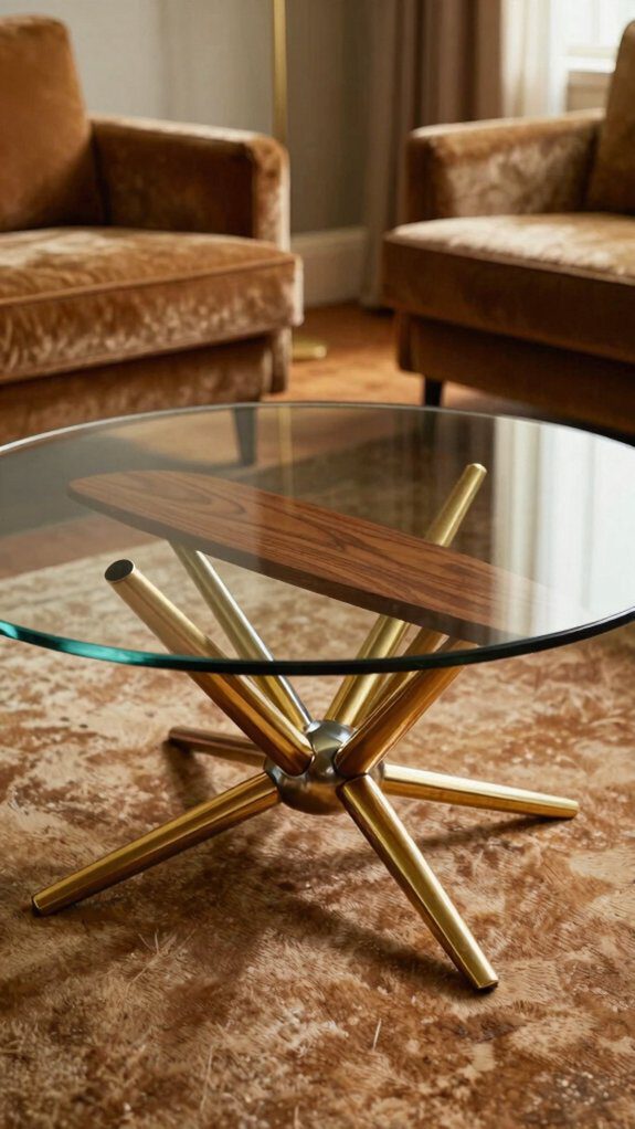 brass starburst sputnik coffee table
