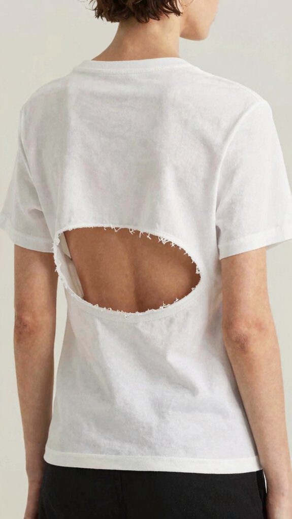 center cut open back tee