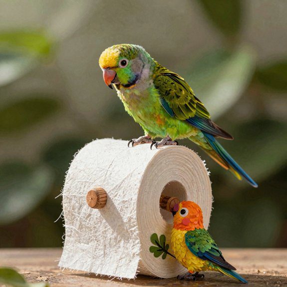 colorful toilet paper roll parrot