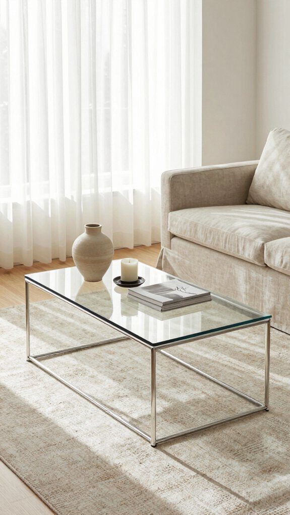 compact tempered glass corner table