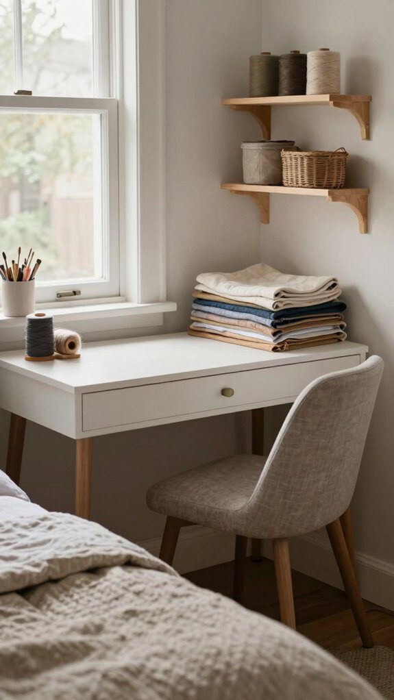 corner window sewing nook zoning