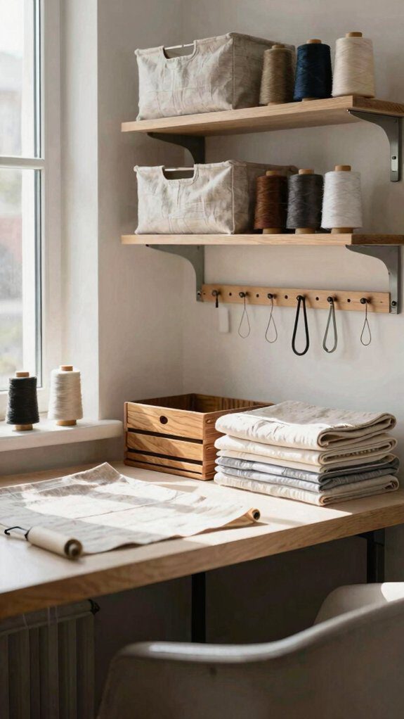 cozy focused compact sewing studio