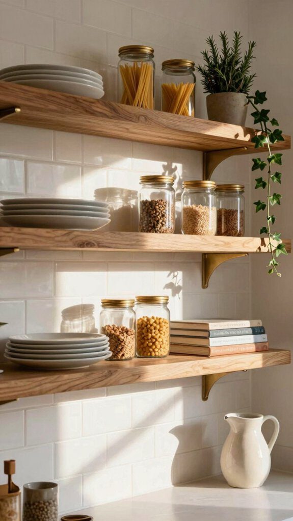 curated visible kitchen shelfware