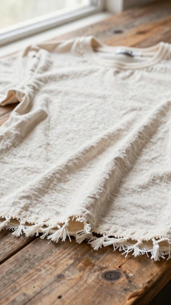 cut double layered hem fringe