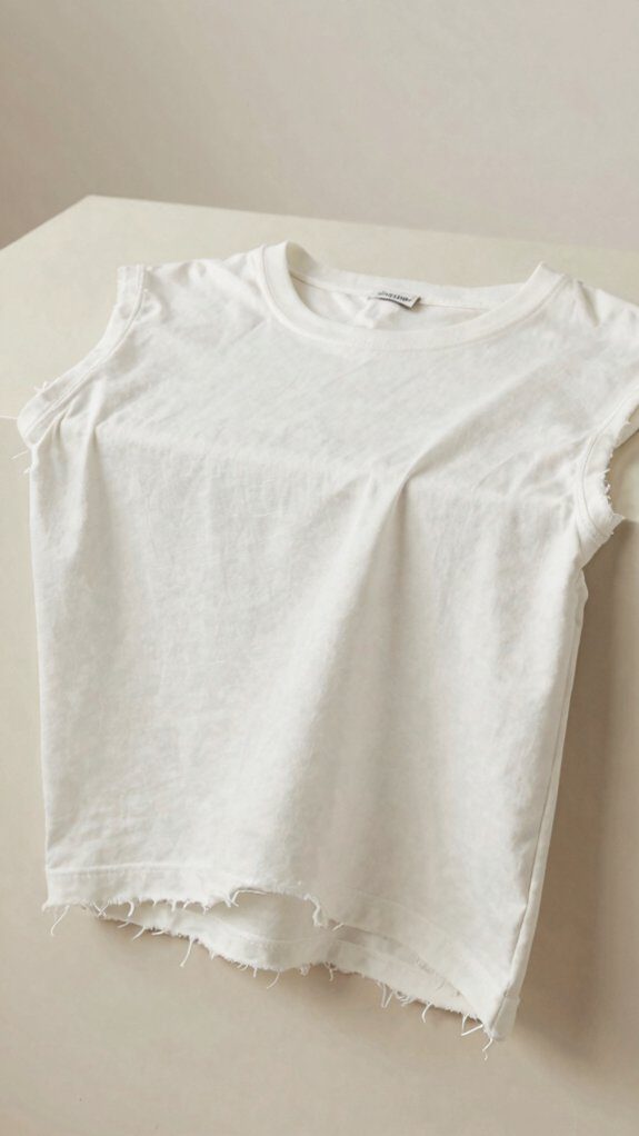 cut sleeves stretch raw edges