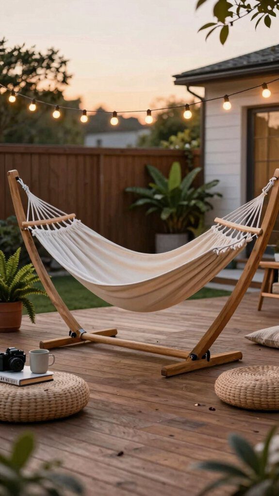 deck hammock tension setup