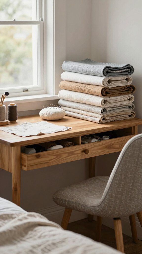 dedicated craft corner with storage