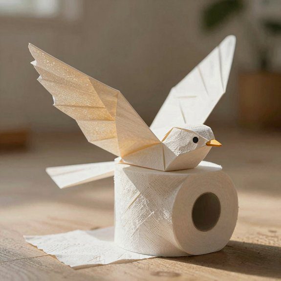 folded wing minimal bird