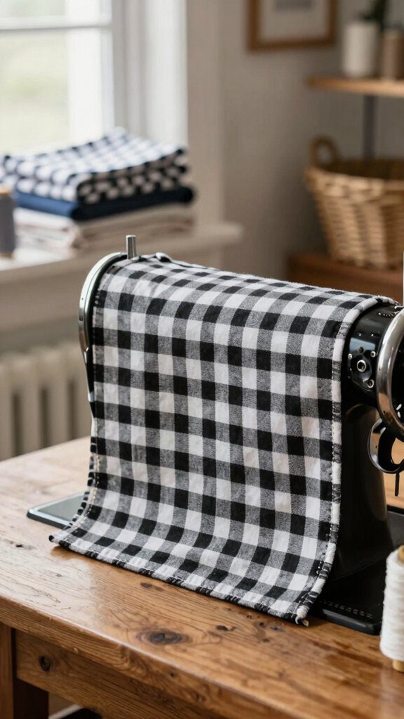 gingham sewing machine cover