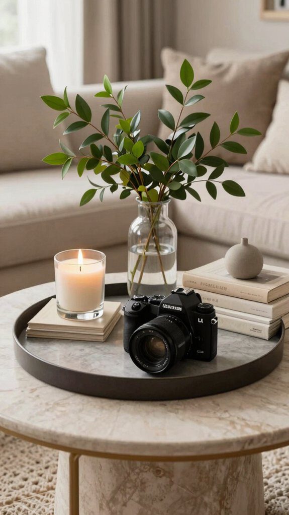 glass vase with eucalyptus