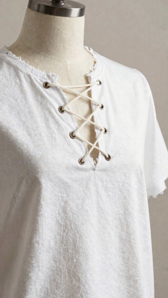 grommet laced tee for durability