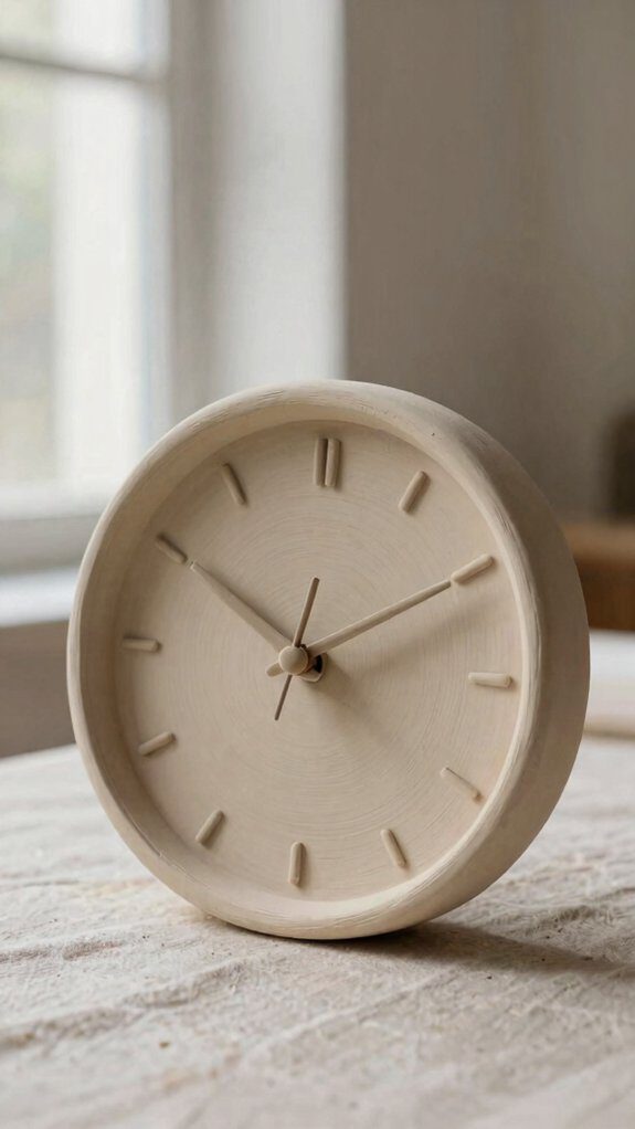 handmade air dry clay clock