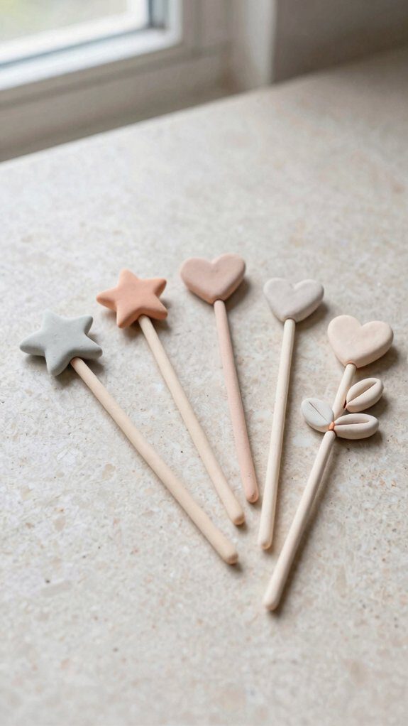 handmade air dry clay stirrers