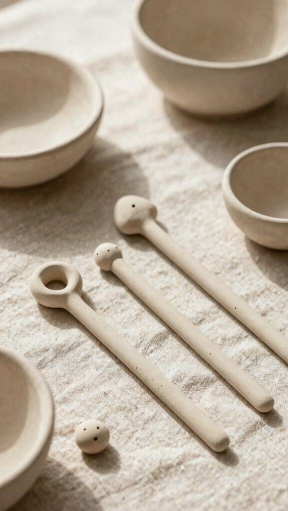 handmade air dry clay stirrers