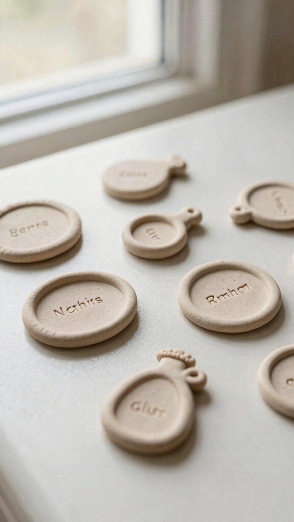 handmade air dry name magnets