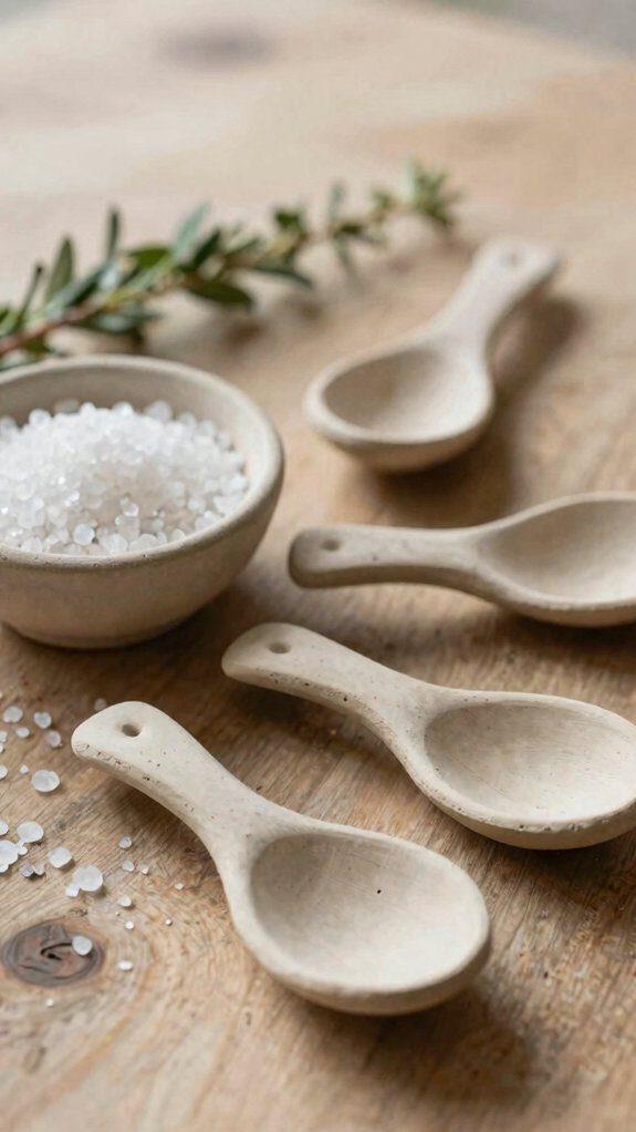 handmade air dry salt spoons
