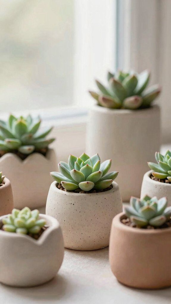 handmade air dry succulent planters