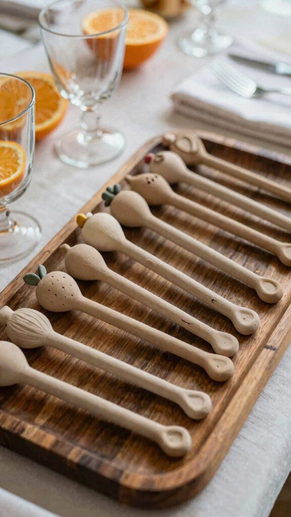 handmade polymer clay stirrers