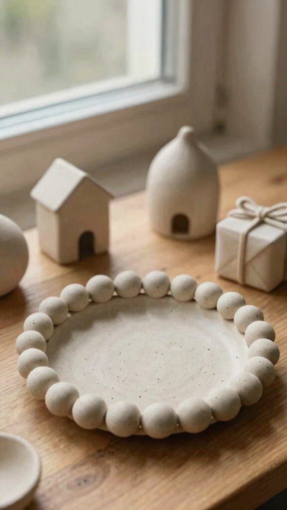 handmade scalloped pastel dishes