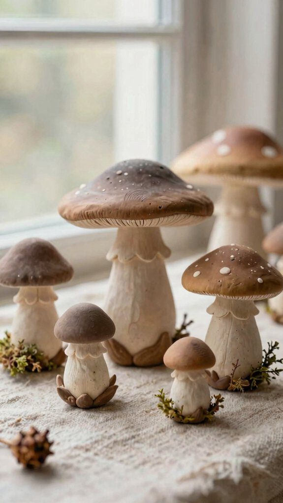 handmade tiny cottagecore mushrooms
