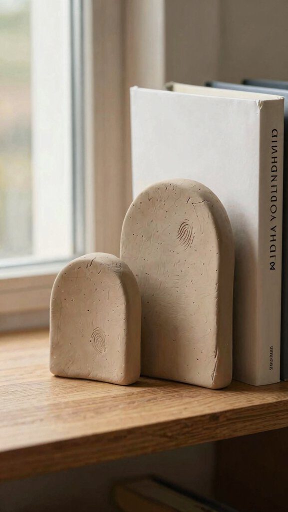 handmade weighted air dry bookends