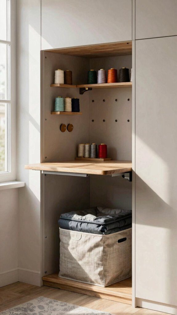 hidden sewing storage solutions