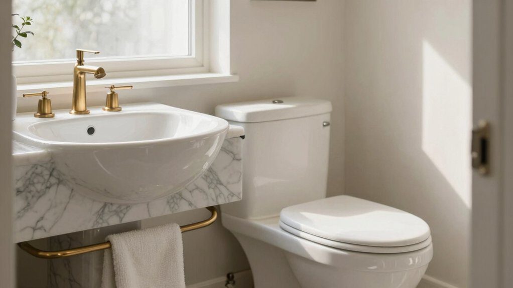 impressive small luxury guest toilets