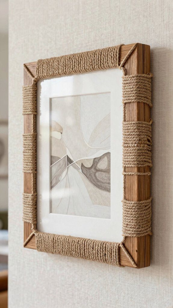 jute wrapped farmhouse photo frame